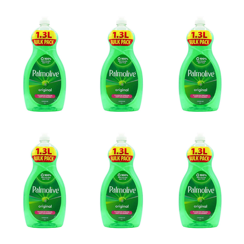 6PK Palmolive 1.3L Dishwashing Liquid Tough Degreaser Original