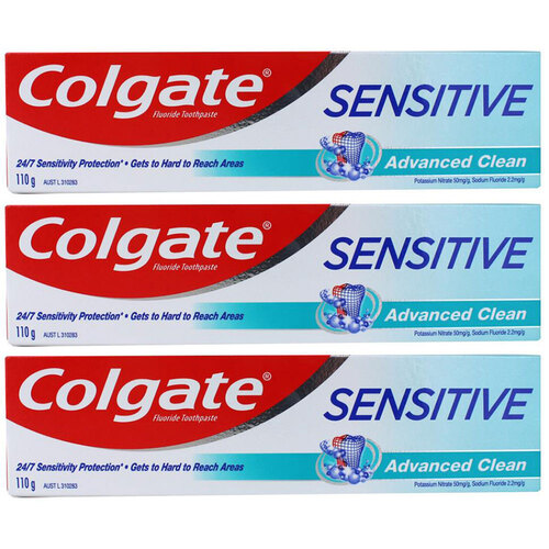 3x Colgate 110g Toothpaste Sensitive Advanced Clean