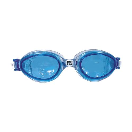 Land & Sea Sports Universal Fit Silicone Anti-Fog Swim Goggles Blue