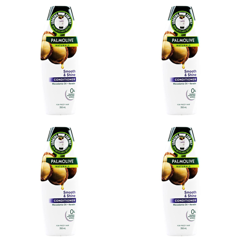 4PK Palmolive 350ml Conditioner Smooth & Shine Macadamia Oil & Keratin