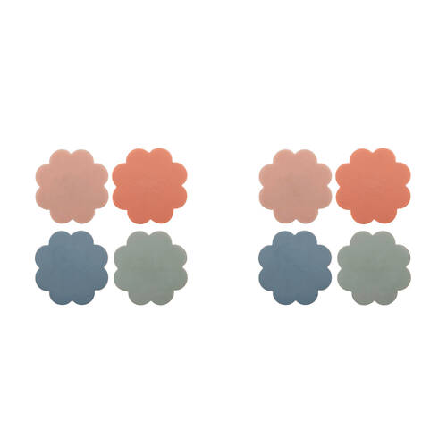 2x 4pc Ladelle Panama Resin Flower Coaster Decor Set Reusable Table Protector