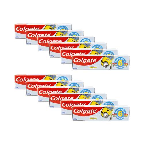12PK Colgate Kids Toothpaste Minions Fun Mild Mint Flavour Dental Care 90g