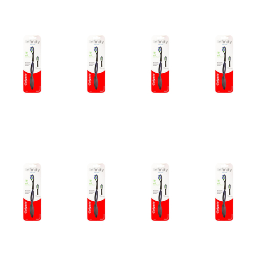 8PK Colgate Toothbrush Infinity Deep Clean Reusable Aluminium Handle