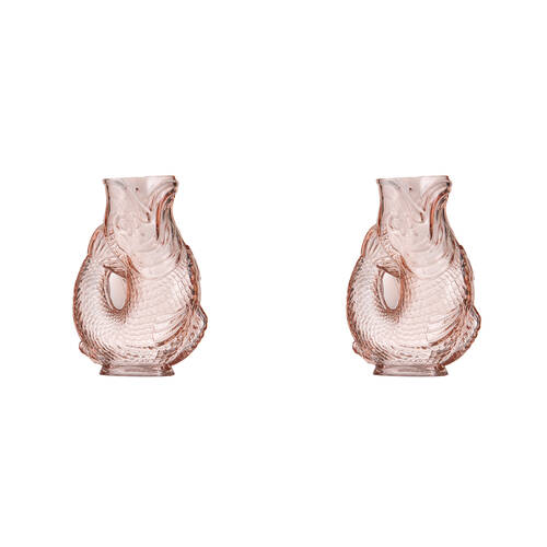 2PK Ladelle Capri Coral Ceramic Fish Serving Jug Pitcher Beverage Container