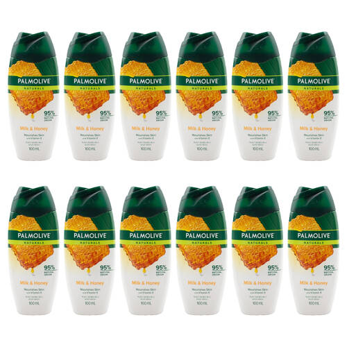 12PK Palmolive 100ml Naturals Body Wash Bath Cleanser Milk & Honey
