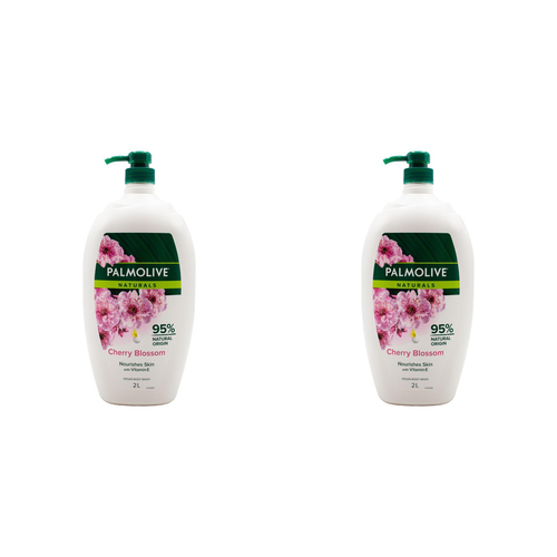 2PK Palmolive Naturals 2L Vegan Body Wash w/ Vitamin E Cherry Blossom