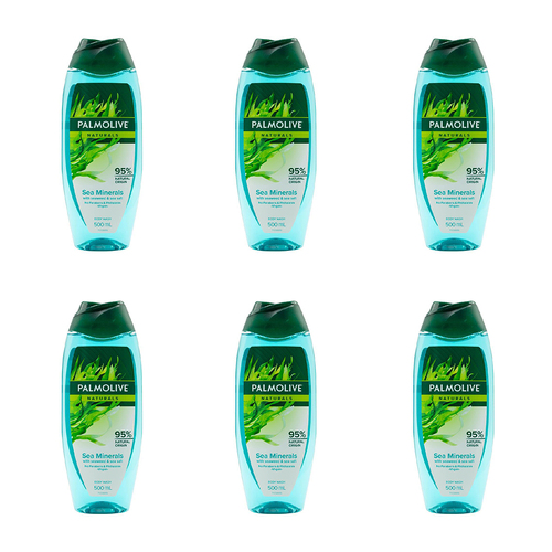 6PK Palmolive Naturals 500ml Body Wash Bath Soap Sea Minerals