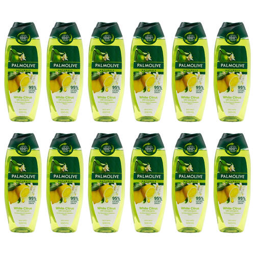 12PK Palmolive 500ml Naturals Body Wash Refreshing White Citrus