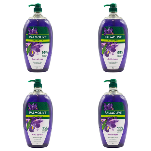 4PK Palmolive Naturals 2L Vegan Body Wash w/ Vitamin E Anti-Stress