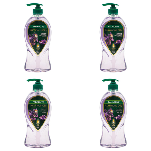4PK Palmolive Luminous Oils 750ml Body Wash Tasmanian Lavender & Sweet Almond