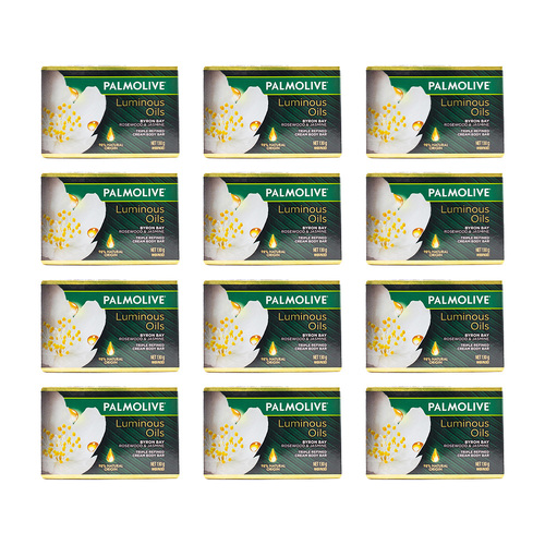 12PK Palmolive 130G Soap Bar Luminous Oils Rosewood & Jasmine