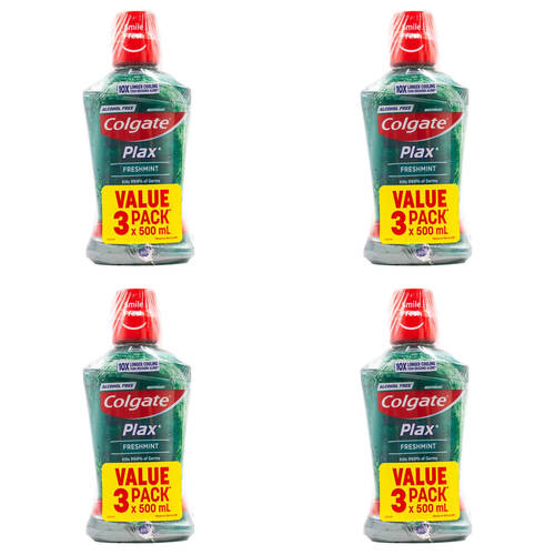 12pc Colgate Plax Mouthwash 500ml Alcohol Free - Freshmint