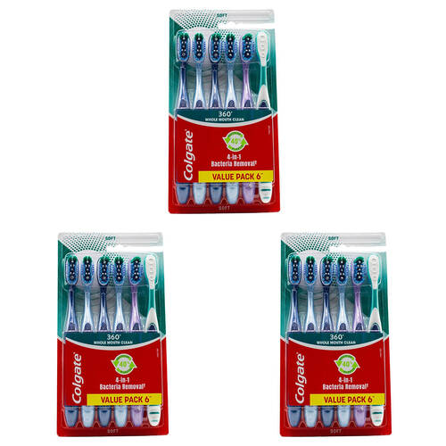 18pc Colgate 360 Whole Mouth Clean Adult Toothbrush - Soft
