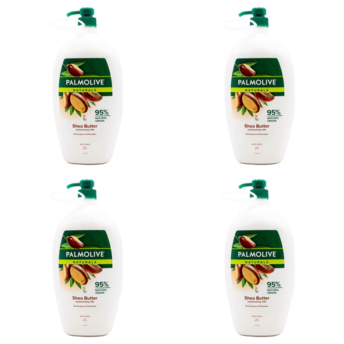 4PK Palmolive Naturals 2L Body Wash Bath Soap Shea Butter Scent