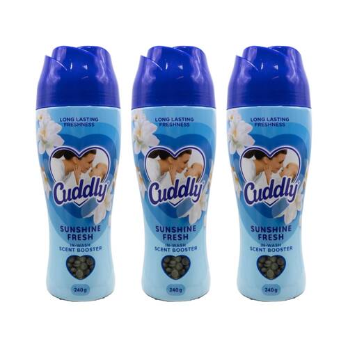 3PK Cuddly In-Wash Scent Booster Pellets Sunshine Fresh Tropical Fragrance 240g