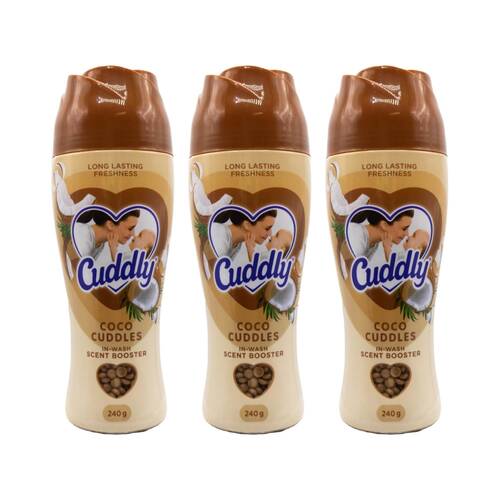 3PK Cuddly In-Wash Scent Booster Pellets Coco Cuddles Coconut Fragrence 240g