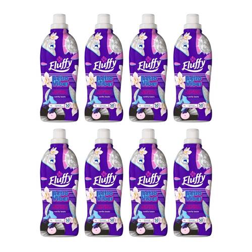 8PK Fluffy Concentrated Fabric Conditioner Retro Vibes 1L Vanilla Beats