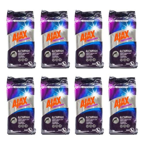 8x 90pc Ajax Bathroom Wipes Professional Soap Scum/Grime Remover