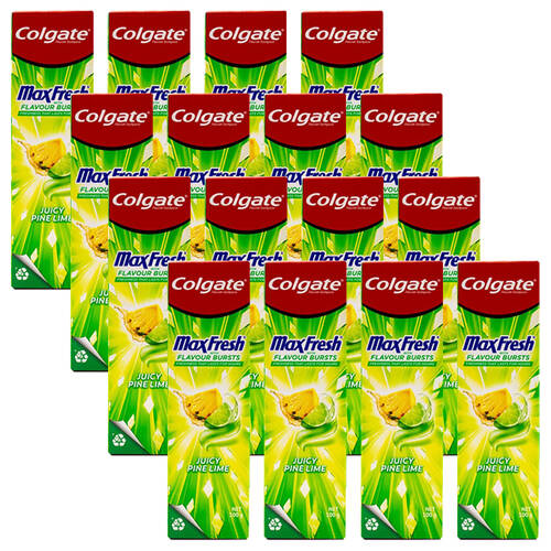 16PK Colgate 100G Toothpaste Max Fresh Juicy Pine Lime - Green