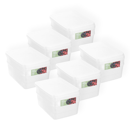 6PK 2PK Lemon & Lime Keep Fresh 600ml/13.5cm Food Container - Clear