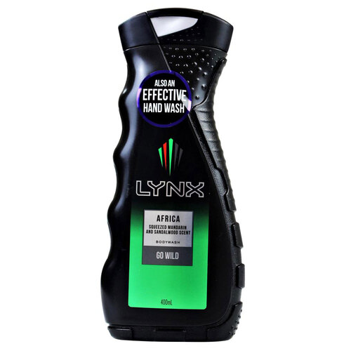 Lynx 400ml Bodywash Africa Squeezed Mandarin & Sandalwood Scent