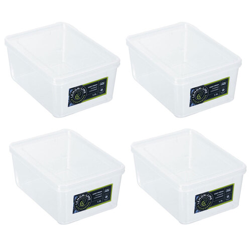 4PK Lemon & Lime Keep Fresh Food Container 1.5L 18X13X8cm