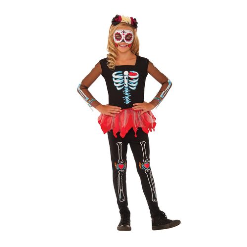 Rubies Scared To The Bone Skeleton Girls Dress Up Costume - Size S