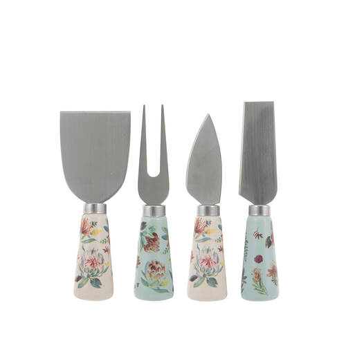4pc Ladelle Esperance Stainless Steel Cheese Knife Set Cutting Tools Utensils