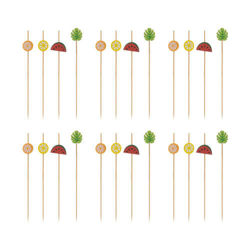 6PK Ladelle Capri Cocktail Appetiser Picks Reusable Bar/Table Decor Assorted