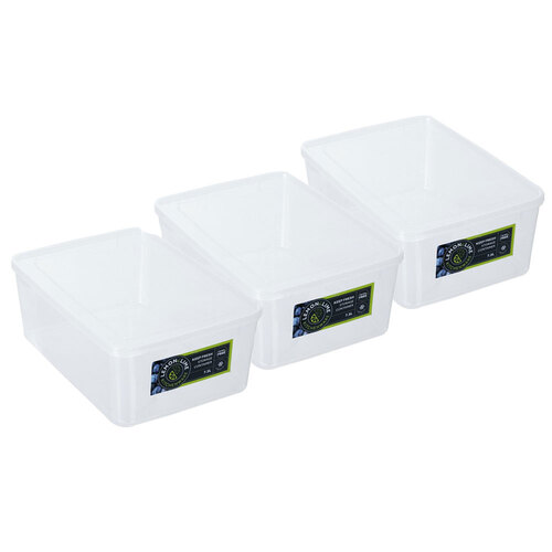 3PK Lemon & Lime Keep Fresh Food Container 7.5L  32X23X12.5cm