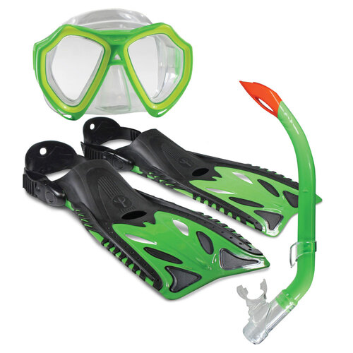 Land & Sea Sports Australia Nipper Complete Snorkelling Set Child Lime 3-10y