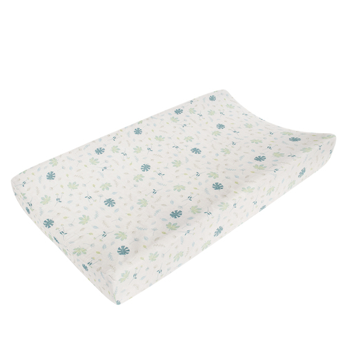 Living Textiles Organic Muslin Change Pad Cover Banana Leaf