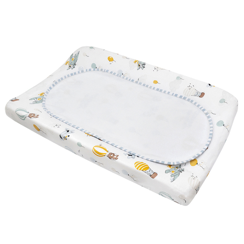 Living Textiles Change Pad Cover & Liner Set Up Up & Away/Stripes