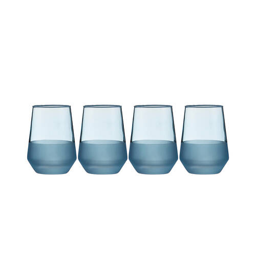 4pc Ladelle Panama Tumbler Durable Beverage Glass Set Kitchen Glassware Ocean