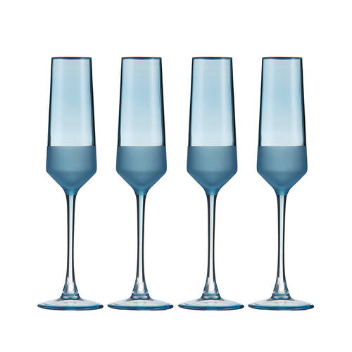 4pc Ladelle Panama Champagne Cocktail Stemware Glasses Drinkware/Barware Ocean
