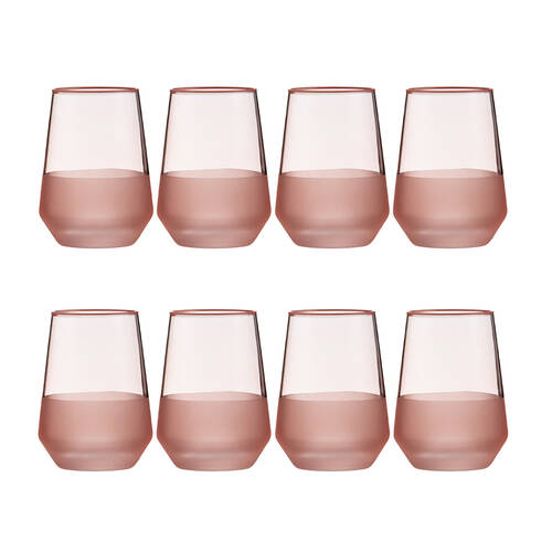 2x 4pc Ladelle Panama Drinking Glass Durable Tumbler Kitchen Glassware Coral 