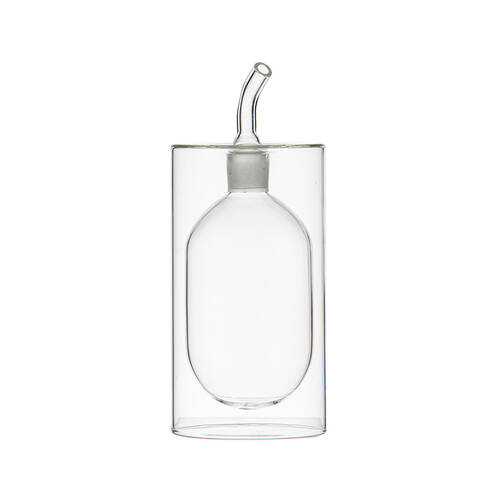 Ladelle Gather Glass Double Wall Oil Dispenser Storage Bottle Reusable Clear