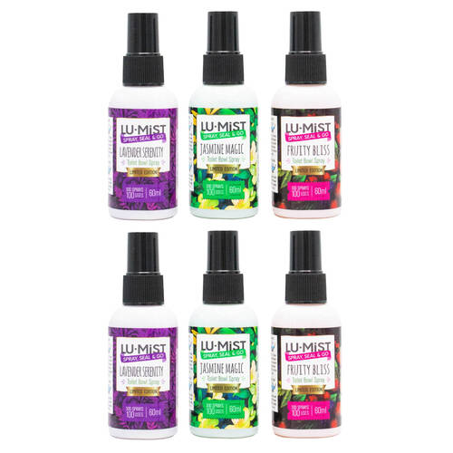 6PK Lumist 60ml Toilet Bowl Spray Assorted Fragrance Odour Eliminator