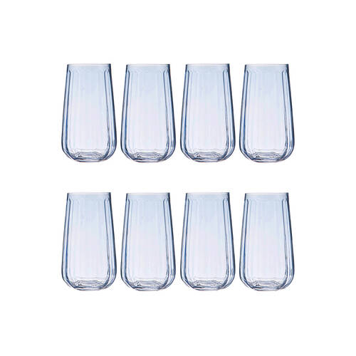 2x 4pc Ladelle Capri Sky Highball Tumbler 550ml Tall Drinking Glass Blue