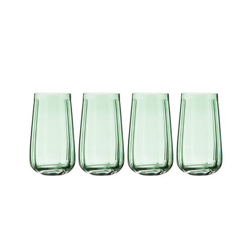 4pc Ladelle Capri Mint Highball Tumbler 550ml Tall Drinking Glass Green