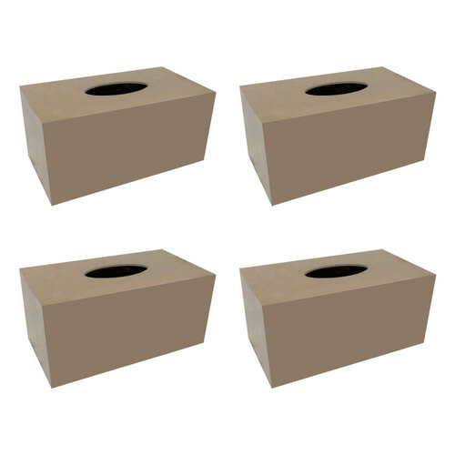 4x Boyle Craftwood 24x13cm Tissue Box Cover Large - Brown
