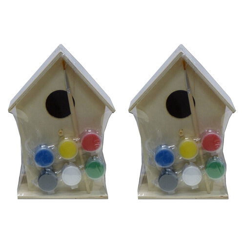 2x Crafty Kits DIY Birdhouse Paint Kit Kids Art/Craft