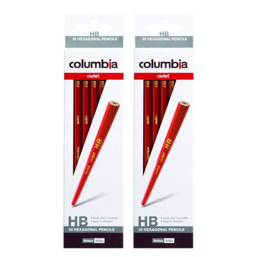 2x 20pc Columbia HB Hexagonal Pencils