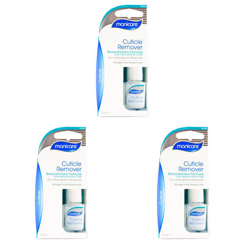 3PK Manicare 12ml Cuticle Remover Nail Manicure Pedicure - White