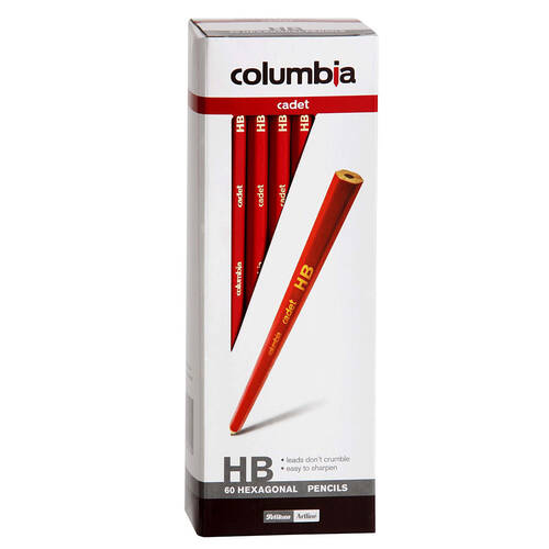 60pc Columbia Cadet Haxagonal HB Pencils