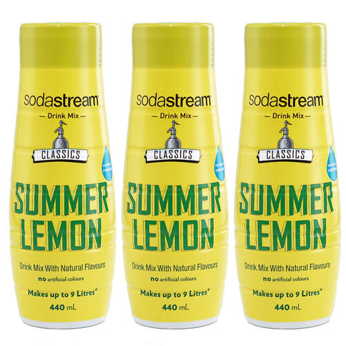 3x SodaStream Classic Mix Summer Lemon 440ml