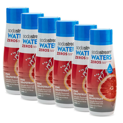 6x SodaStream Zeros Mix Pink Grapefruit 440ml - Low Sugar
