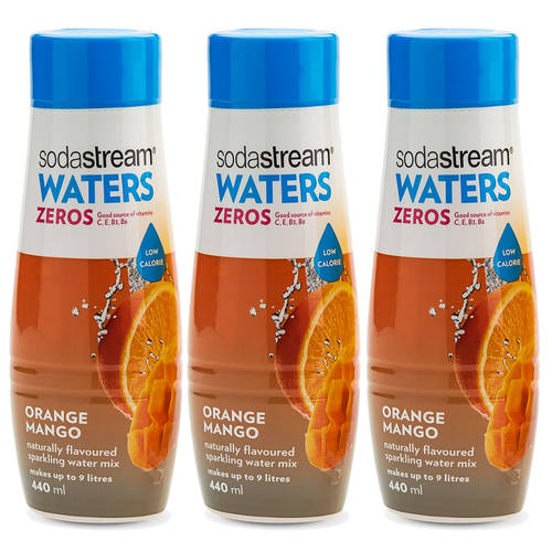 3x SodaStream Zeros Mix Orange Mango 440ml - Low Sugar
