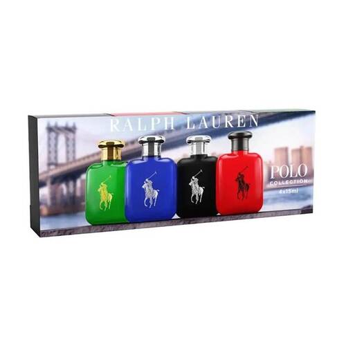4pc Ralph Lauren Polo Collection Men 15ml EDT Green Blue Black Red Gift Set