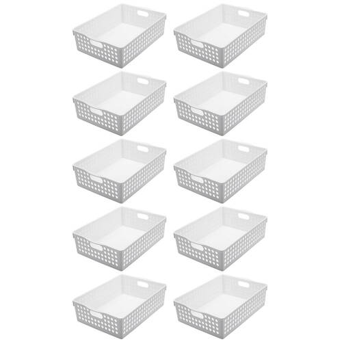 10PK Boxsweden 30x21cm Mode Basket - White